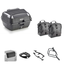 Kit GIVI bauletto B45+ borsa CORIUM nero grigio 45/16L per ROYAL ENFIELD SUPER METEOR