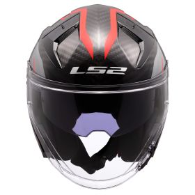 Casco Jet LS2 OF603 INFINITY II CARBON Urus Rosso Lucido