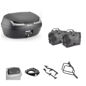 Kit GIVI bauletto SIMPLY IV TECH borsa CORIUM nero fumè 45/13L per ROYAL E. SUPER METEOR