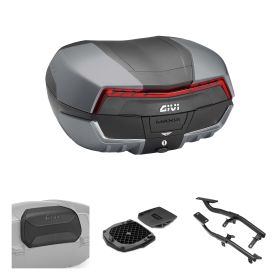 Kit bauletto GIVI V58 MAXIA 5 grafite rosso per MOTO GUZZI V7 850 Stone / Special