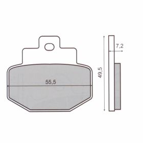 Pastiglie freno PIAGGIO S52 55,5x49,5x7,2mm posteriore 497348/647161