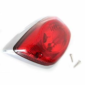 Fanale posteriore PIAGGIO rosso bordo cromo omologazione europea con lampadine