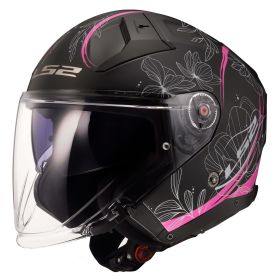 Casco Jet LS2 OF603 INFINITY II Lotus Nero Rosa Opaco