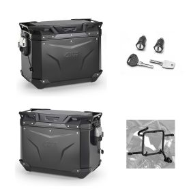 GIVI TREKKER OUTBACK EVO Black Aluminum Side Luggage Kit 44L for MORINI X-CAPE
