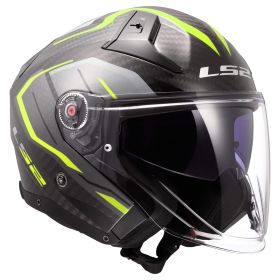 Jet Helmet LS2 OF603 INFINITY II CARBON Urus Yellow Hi-Viz Gloss