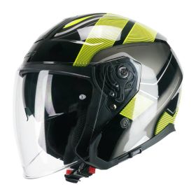 Jet Helm CGM 136G RNA Sport Schwarzer Fluogelber Glanz