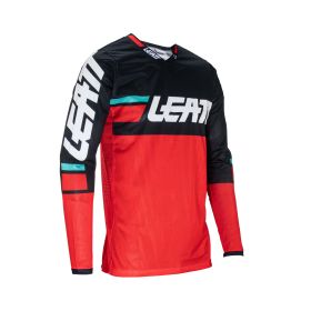 Maillot motocross LEATT Moto 4.5 X-Flow rouge noir filet élastique