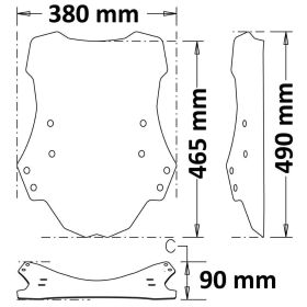 Cupolino medio ISOTTA Fumè chiaro 465x380mm per BENELLI trk 502