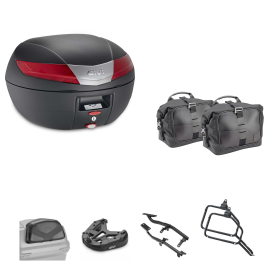 GIVI V40 Top-Case-Kit CORIUM Tasche Schwarz Rot 40/13L für HONDA X-ADV
