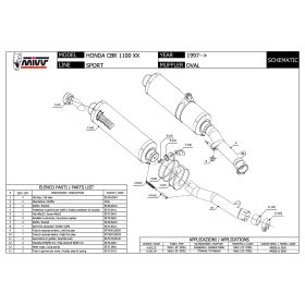 Doppia marmitta Slip-on MIVV Oval in carbonio per HONDA cbr 1100 xx