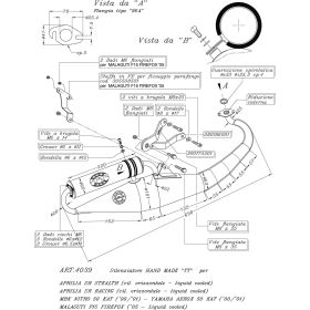 Complete LeoVince Hand Made TT black exhaust approved for APRILIA