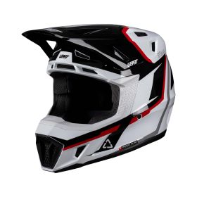 LEATT Moto 7.5 Motocross helmet white black red with 4.5 goggles