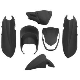 Kit carene 6 pezzi nero opaco T4TUNE per Peugeot Kisbee 50