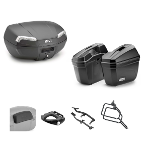 GIVI RIVIERA TECH luggage case E22 smoked black 46/22L for CF MOTO 700 MT ADV