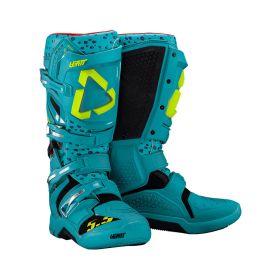 Stivali moto LEATT Moto 5.5 FlexLock Cheetah azzurro verde chiusura SideLock
