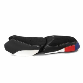 Sella anteriore ISOTTA rialzata 2cm bianca/rossa/blu per BMW