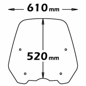 ISOTTA hoch Windschutzscheibe austauschbar 520x620mm für HONDA