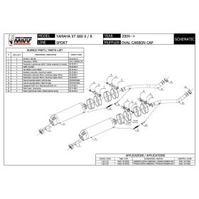 MIVV Oval Carbon Slip-on Dual-Muffler für YAMAHA XT 660 X/R
