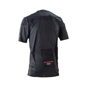 LEATT Trail 6.0 Cargo MTB Jersey Noir avec Poche Arrière et Protection UPF 50+