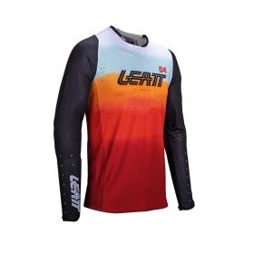 Maillot motocross LEATT Moto 4.5 Lite Glamis rouge blanc filet élastique
