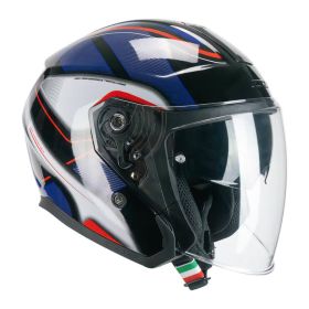 Jet Helm CGM 136G RNA Sport Schwarz Rot Blau Glänzend