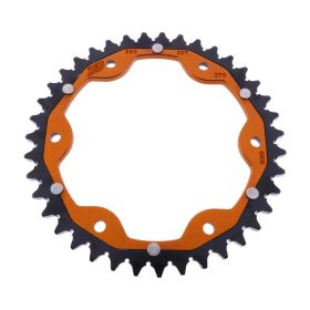 Corona ZF 39 denti passo 525 arancio nera dual per Ktm