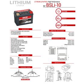 BATTERIE AU LITHIUM BSLI-10 PRÉ-CHARGÉE ET PRÊTE