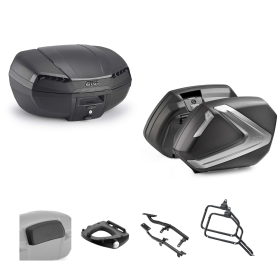 GIVI RIVIERA Top Case V37 TECH Black/Smoke 46/37L for KAWASAKI KLE VERSYS