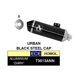 ARROW Urban Slip-On Auspuff Dunkel Aluminium Endkappe für KYMCO ak 550 2017-2020