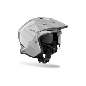 Casque Jet Trial AIROH Kombakt Gris Ciment Brillant