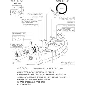 Complete LeoVince Hand Made TT black exhaust approved for EXPLORER SPIN GE 50