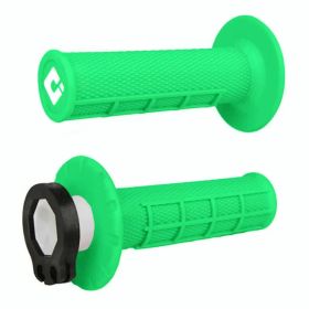 Manopole ODI GRIPS MX half waffle bloccaggio rapido verde fluo