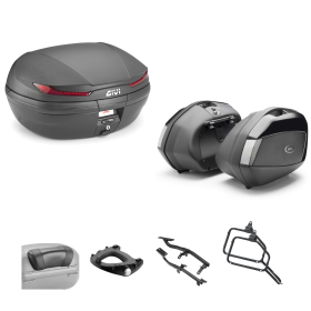GIVI ARENA Top Case Kit V35 TECH Black Red/Smoked 45/35L for YAMAHA