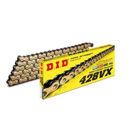 CATENA TRASMISSIONE DID 428VX GOLD & BLACK 128 MAGLIE CON GIUNTO A CLIP FJ
