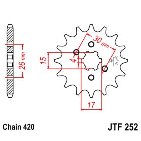 KETTEN DID 420NZ3 VORNE 14 RITZEL 46 STS
