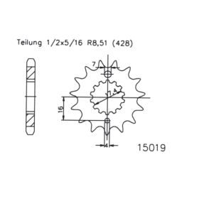 CHAIN DID 428HD PINION 16 SPROCKET 49 GOS