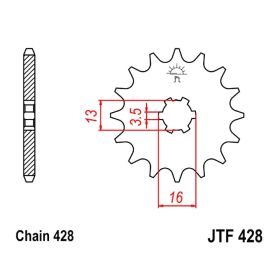 CHAIN DID 428HD PINION 14 SPROCKET 41 STS