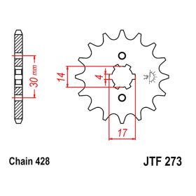 CHAIN DID 428HD PINION 14 SPROCKET 47 STS