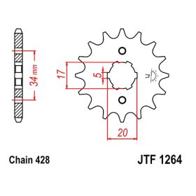 CHAIN DID 428VX PINION 15 SPROCKET 42 GBS