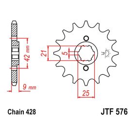 CHAIN DID 428VX PINION 19 SPROCKET 52 STS