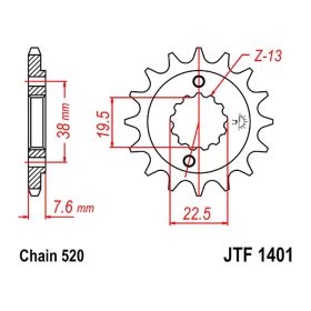 CHAIN KIT DID 520ATV2 14-36-96 GBS
