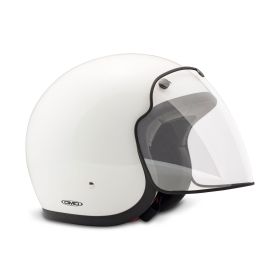 Großes transparentes Visier mit 3 Tasten für Vintage Retro Jet-Helm