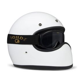 Black Ghost Mask with Transparent Lens for DMD Vintage Seventyfive Racer Helmet
