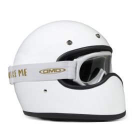 White Ghost Mask with Transparent Lens for DMD Vintage Seventyfive Racer Helmet