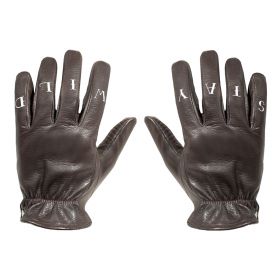 Cafe Racer Leather Motorcycle Gloves DMD Shield Stay Wild