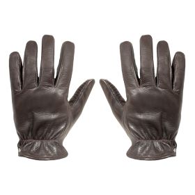 Cafe Racer Leather Motorcycle Gloves DMD Shield Dark Brown