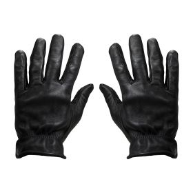 Cafe Racer Leather Motorcycle Gloves DMD Shield Black Leather
