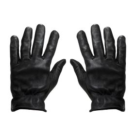 Cafe Racer Leather Motorcycle Gloves DMD Shield Black Leather