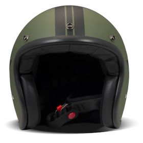 Jet Helmet Cafe Racer DMD Vintage Star Olive Green Black