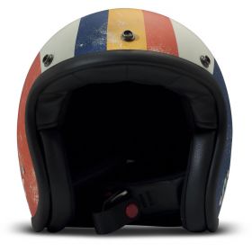 Jet Helmet Cafe Racer DMD Vintage Squadra Corse White Blue Red